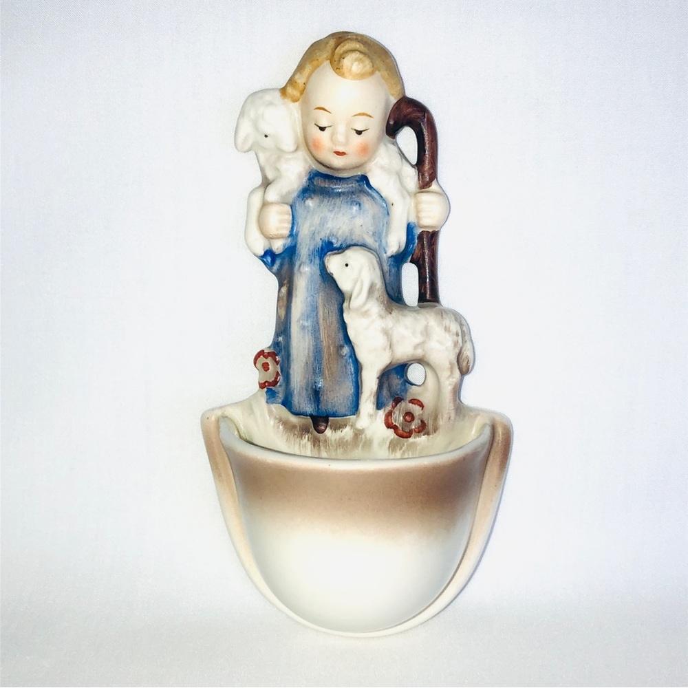 Vintage Hummel Holy Water Wall Font Goebel West Germany Shepherd Lamb